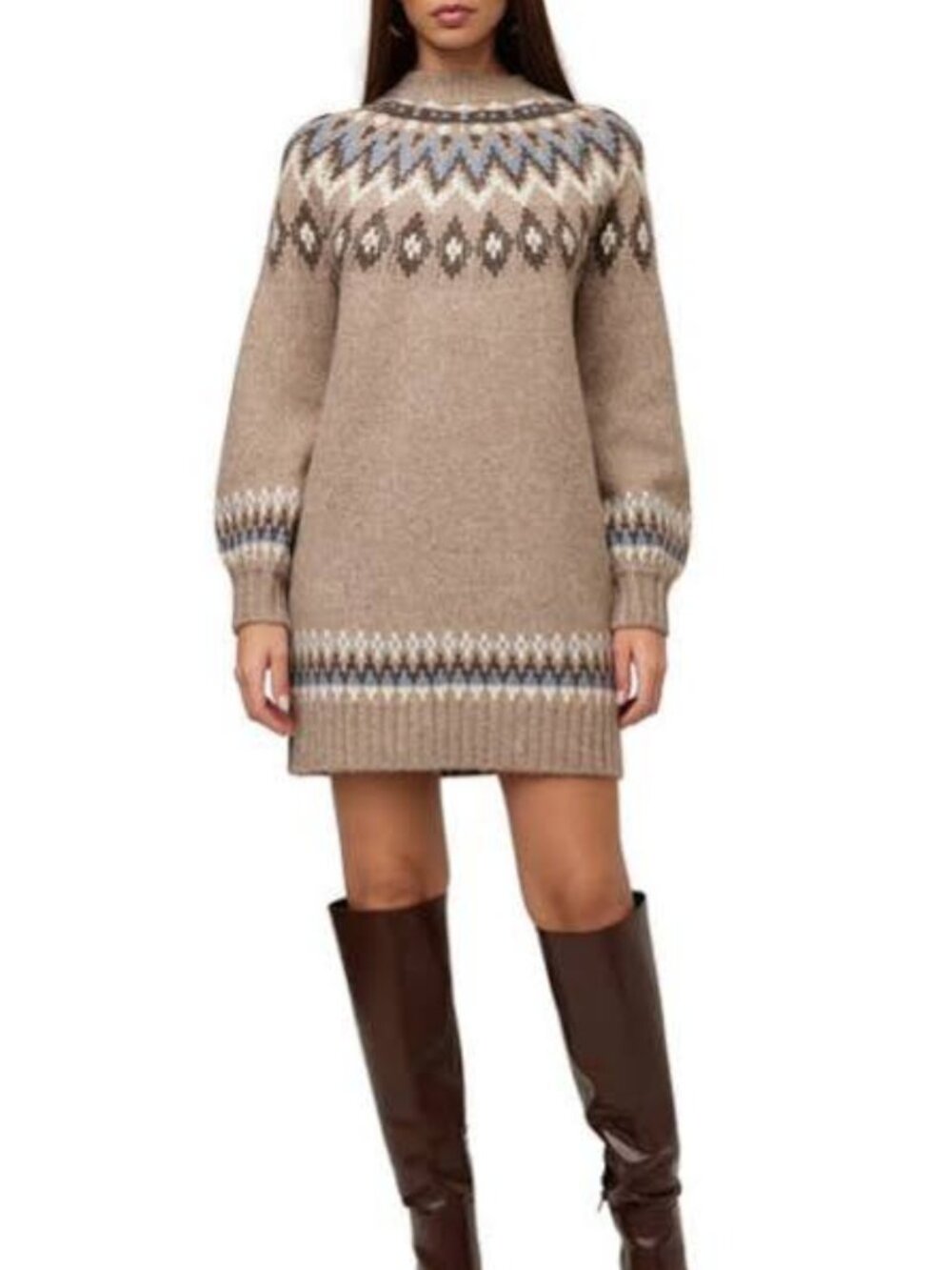 Loft Fair Isle Sweater Dress sz M